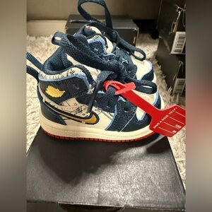 Jordan Kids Navy and White Sneakers